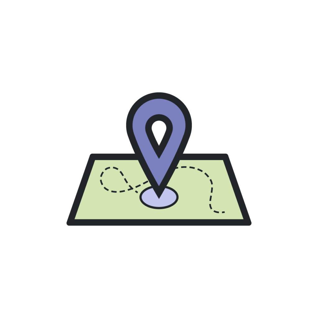 a decorative image representing a map and a location pointer
