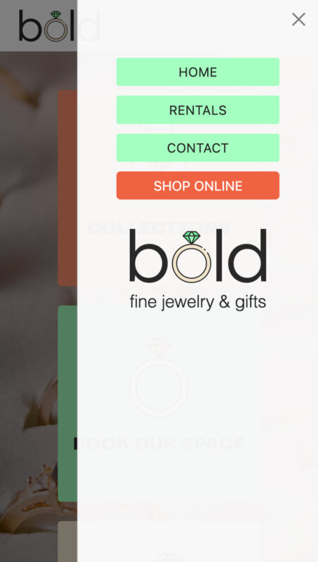 boutique_menu_mobile mobile view of the Bold Boutique navigation menu